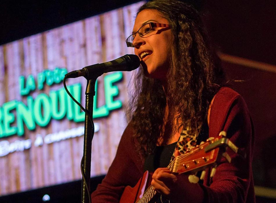 Singer-songwriter Gabrielle Lebron of Toronto uses custom backing tracks produced by EarthTone Music Productions.
